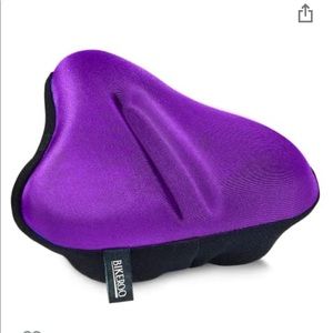 Bikeroo Bike Seat Cushion - Padded Gel Wide Adjustable Cover. Purple, Brand new.